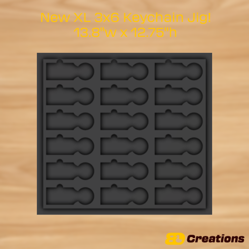 XL Keychain jig for laser engraving 6x3
