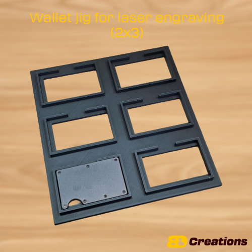 Wallet jig for laser engraving (2x3)