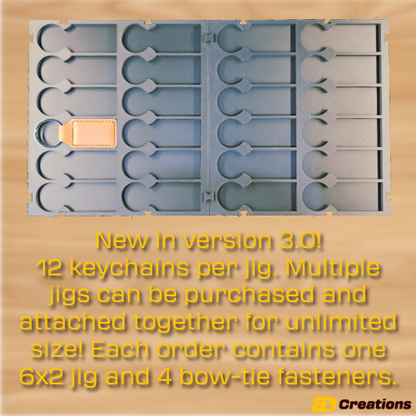 Keychain (v3) jig for laser engraving 6x2