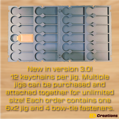 Keychain (v3) jig for laser engraving 6x2