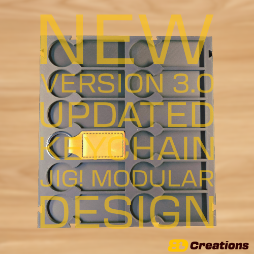 Keychain (v3) jig for laser engraving 6x2