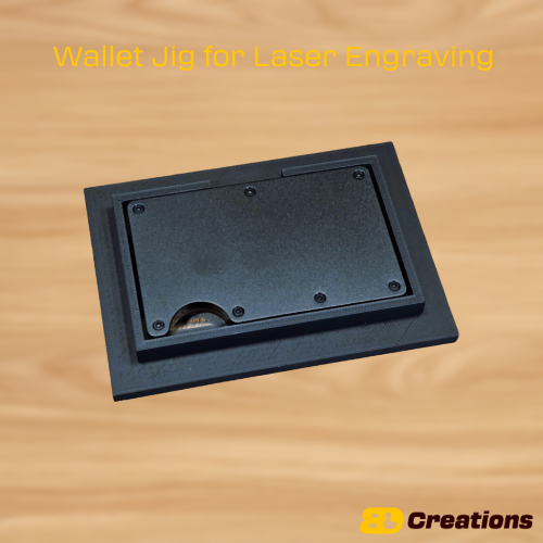 Wallet jig for laser engraving