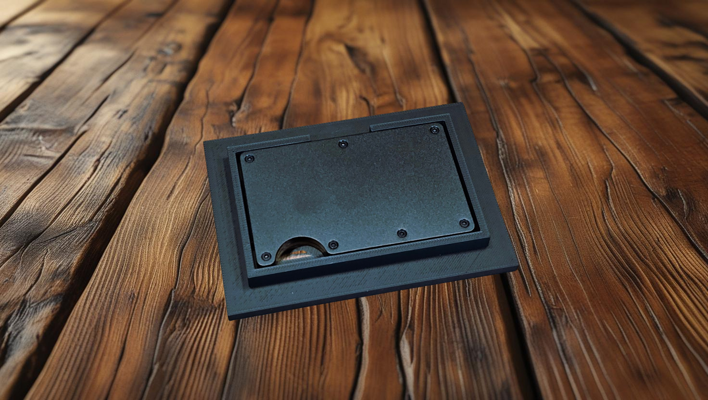 Wallet jig for laser engraving